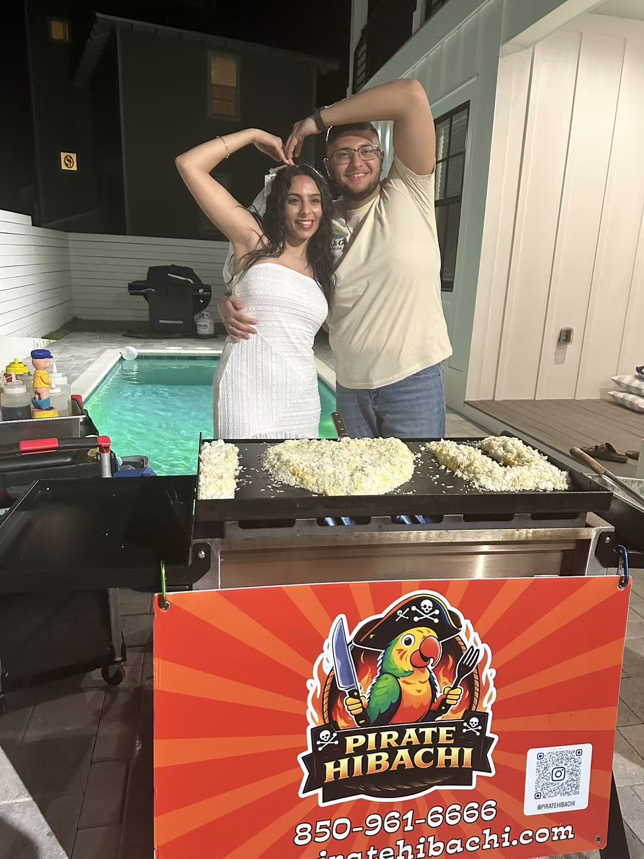 Family gathering hibachi catering Destin Florida beach vacation