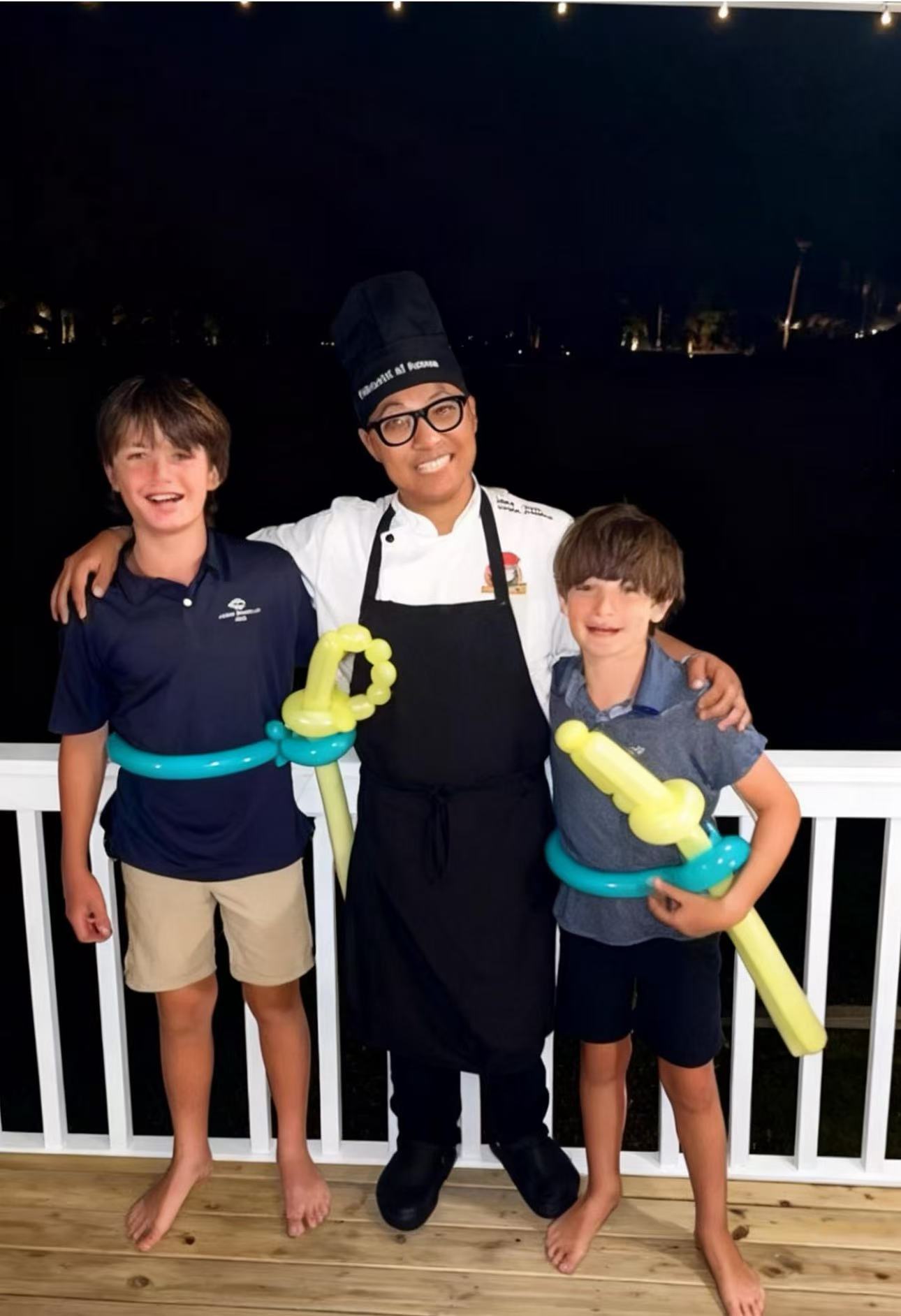 Hibachi salmon and scallop seafood dish prepared at vacation rental Miramar Beach FL