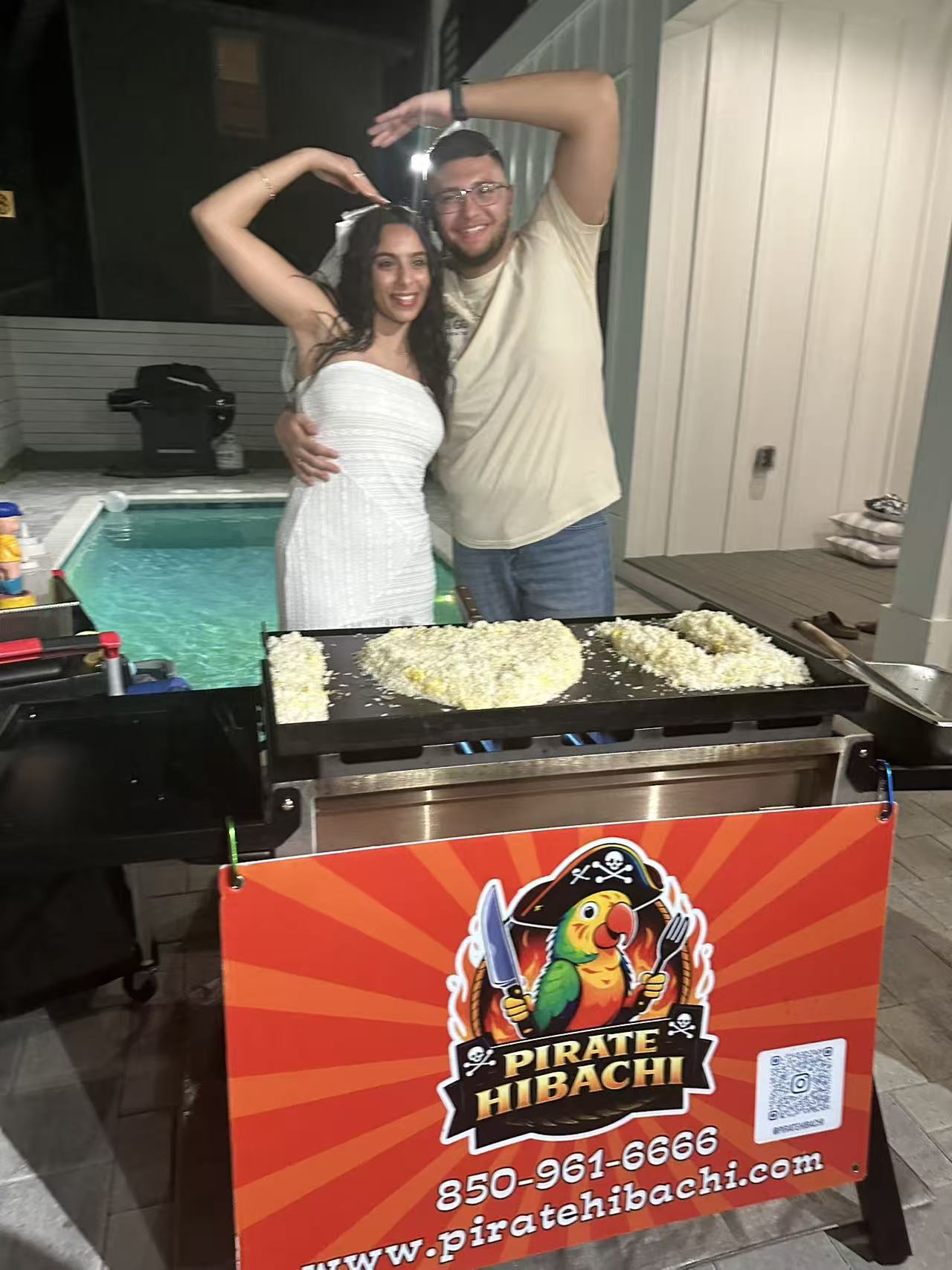 Hibachi chef fire trick at Destin Florida event