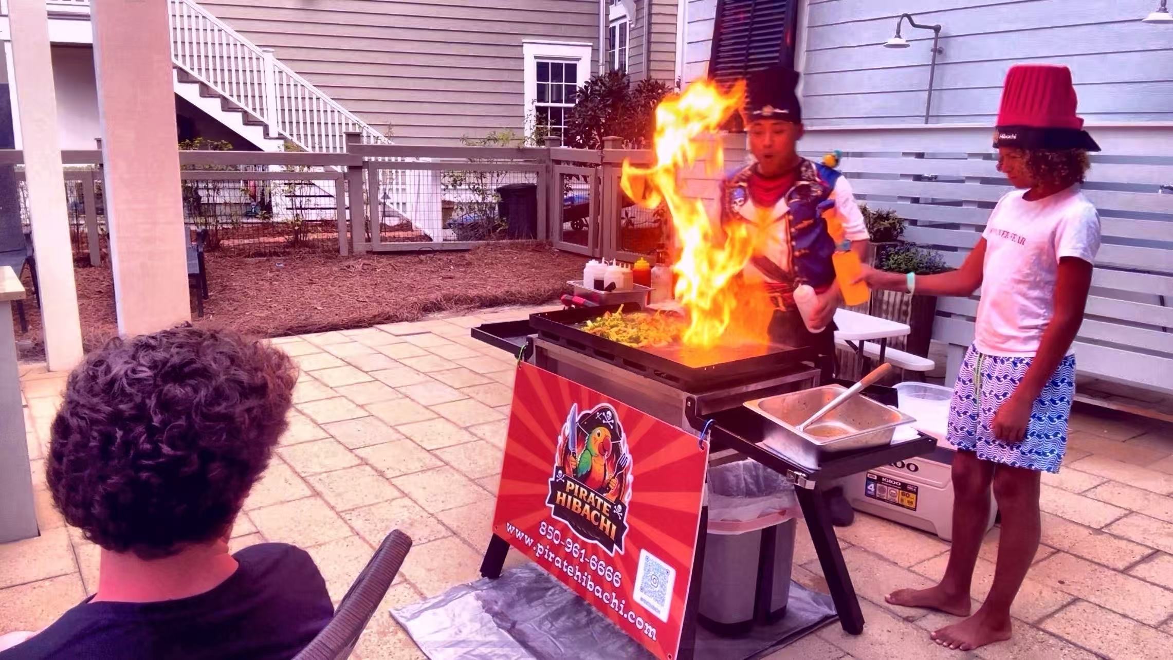 Family gathering hibachi catering Destin Florida beach vacation